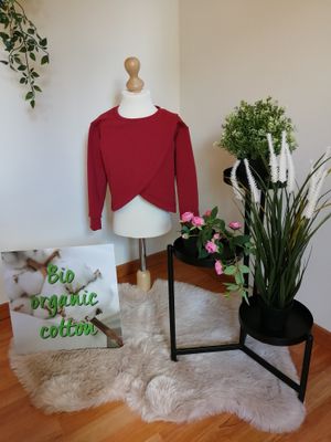 Handgemaakte Sweater met overslag maat 110