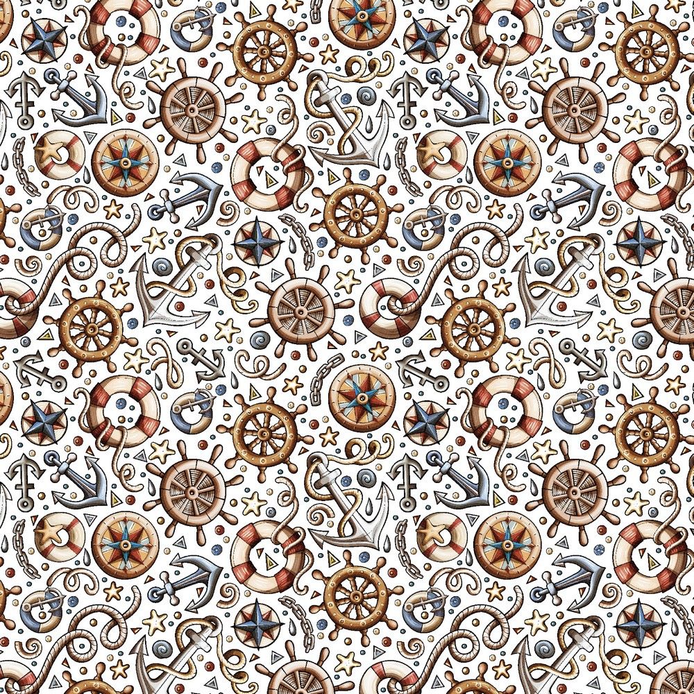 French Terry digital sea.