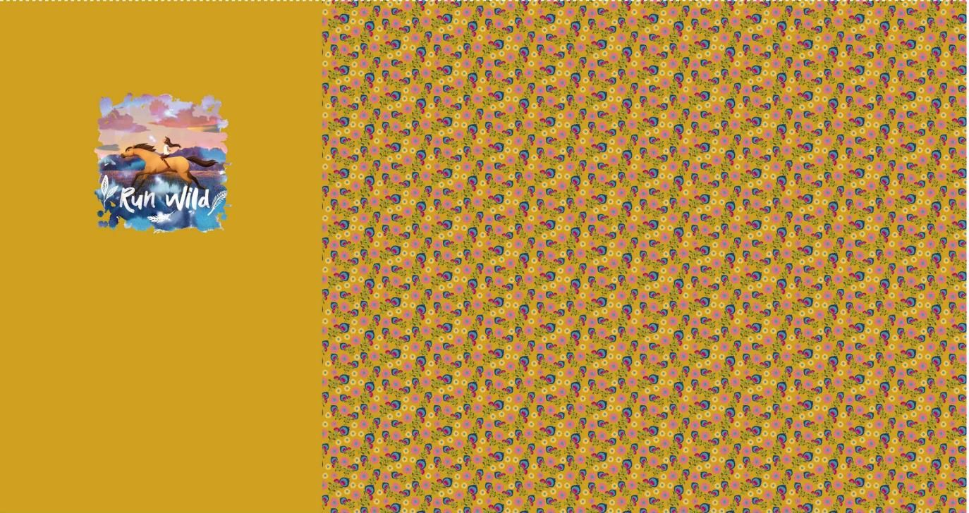 Paneelstof jersey digital paardenprint.