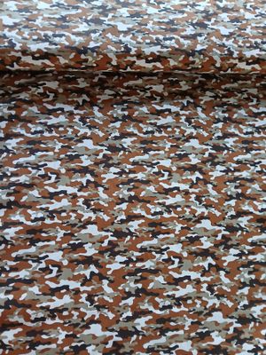 Poplin katoen camouflage steen rood