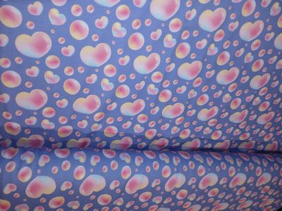 French Terry digital heart bubbles