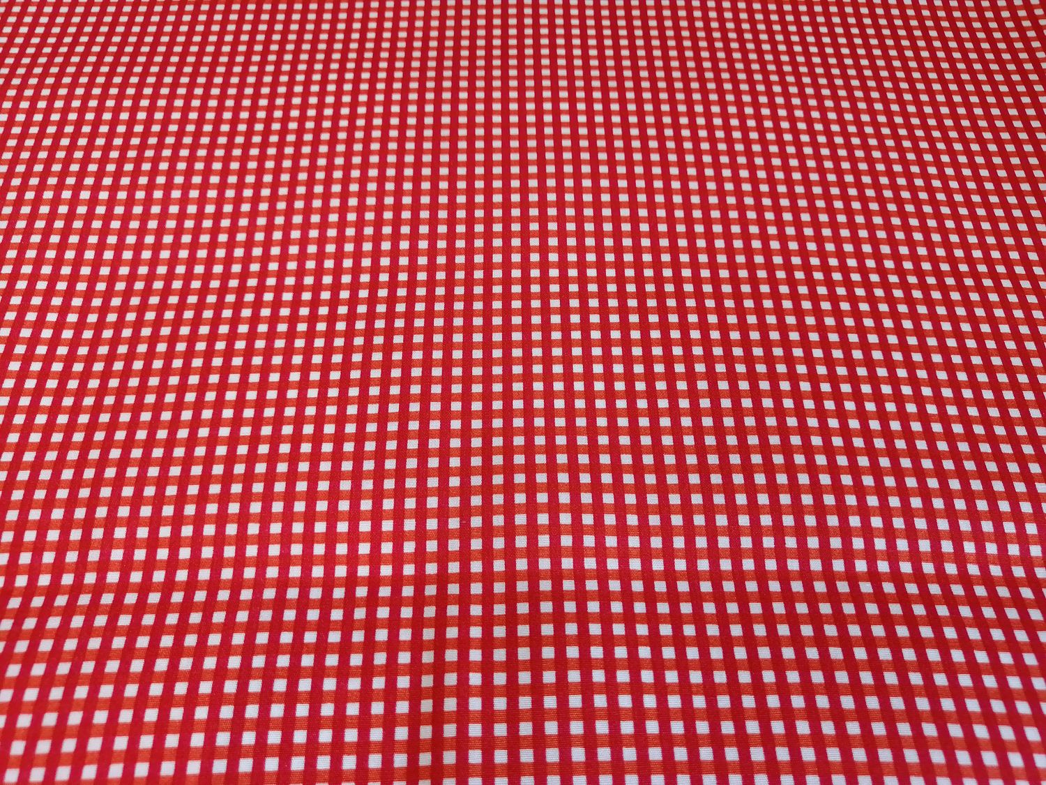 Katoen met ruitjes red/orange