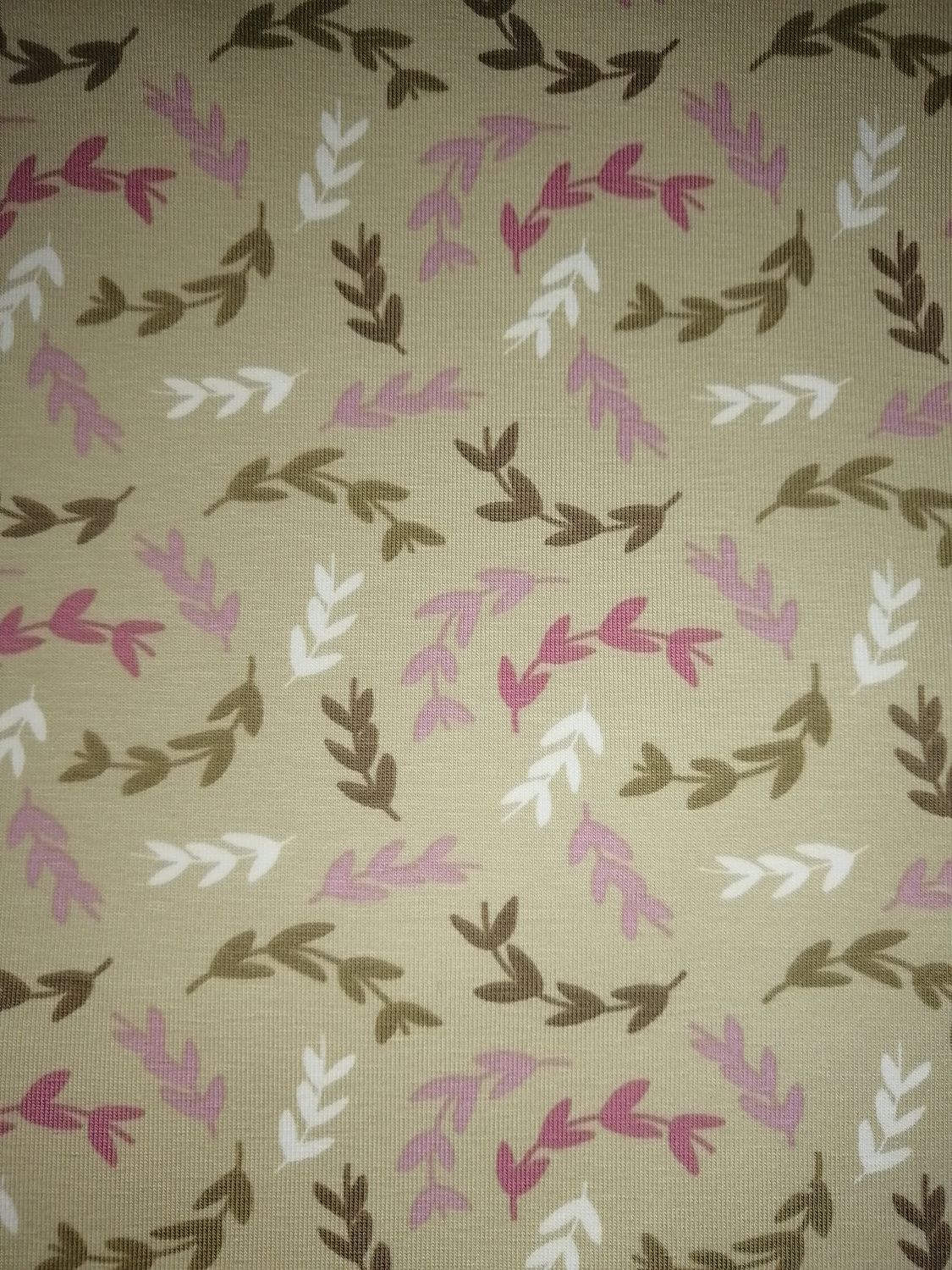 Jersey bladeren, licht beige