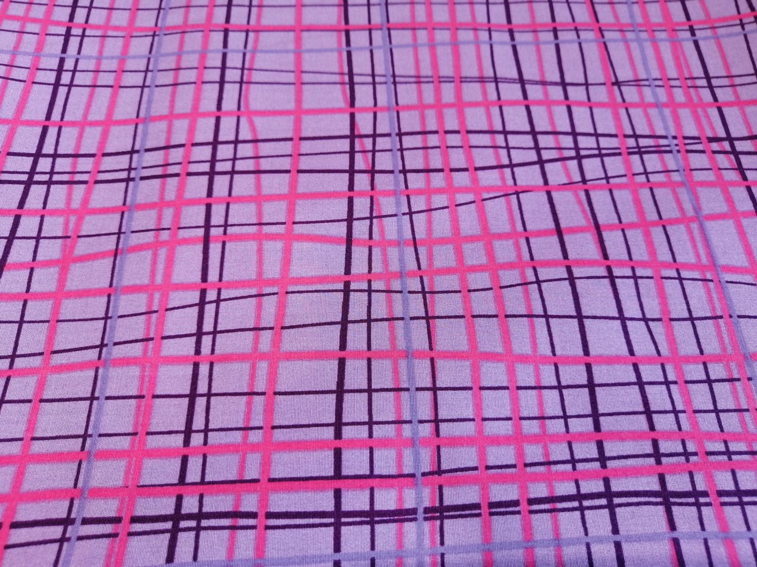 Katoen carreaux violet
