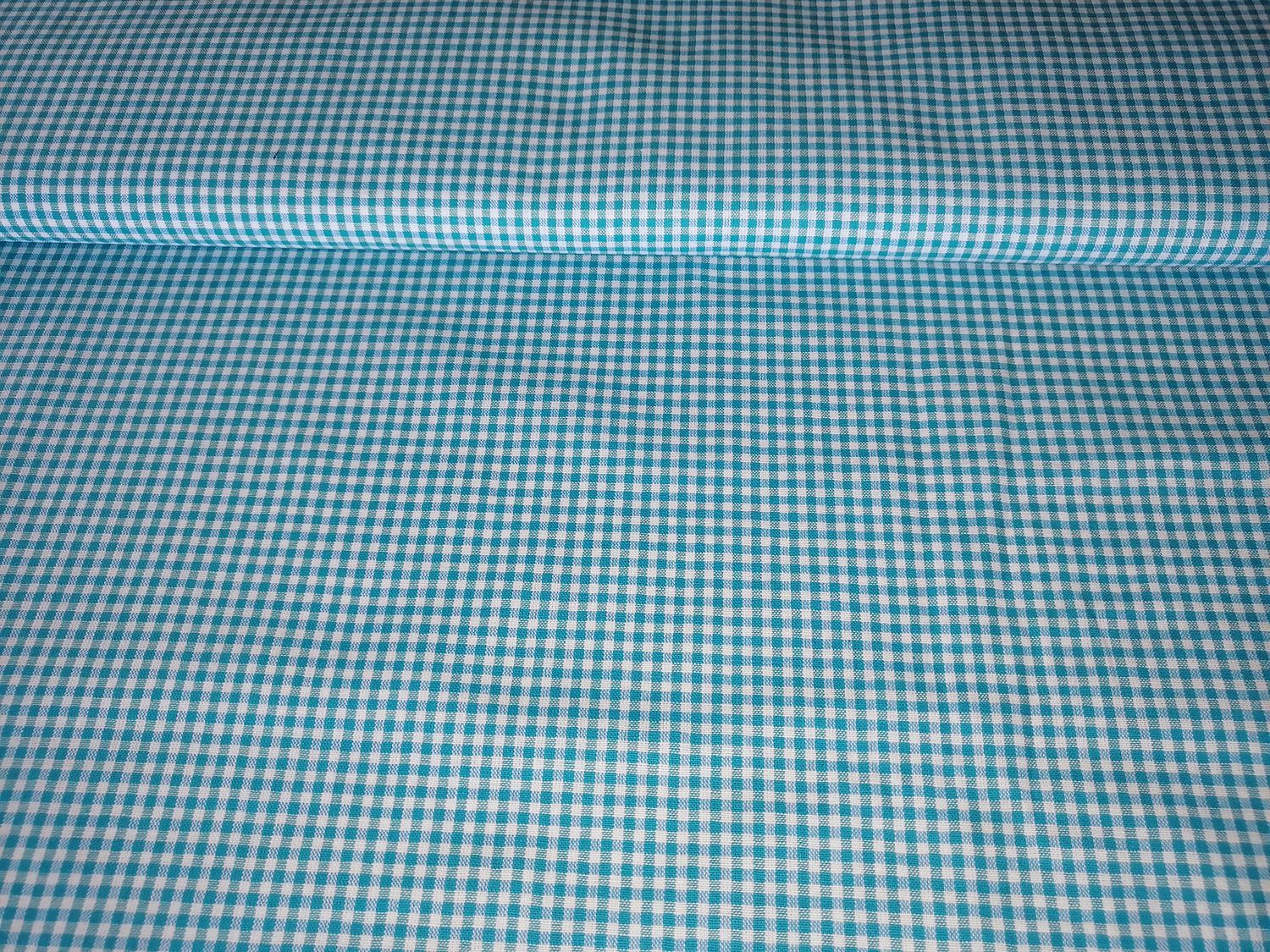 Katoen ruitjes aqua