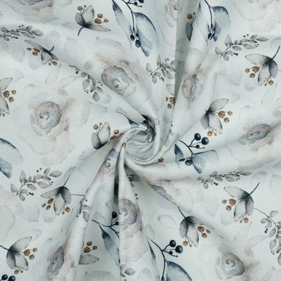 Canvas digital flowers off white