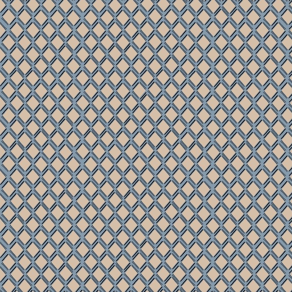 Katoen / satijn met stretch squares baby blue