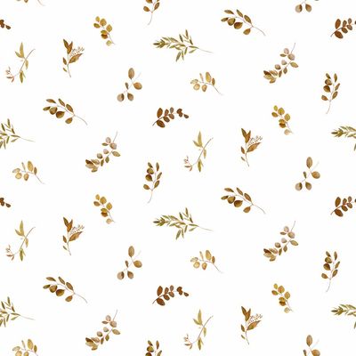 Jersey digital eucalyptus bladeren, wit/roest Jersey digital eucalyptus bladeren, wit/roest