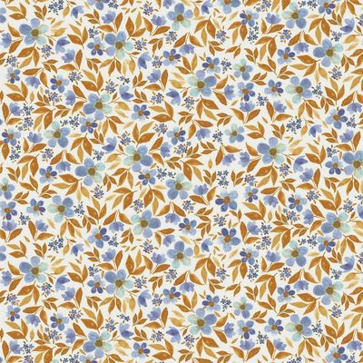 Jersey digital bloemen, off white