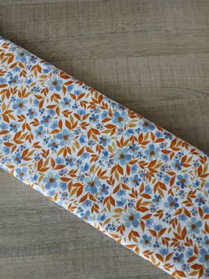 Jersey digital bloemen, off white