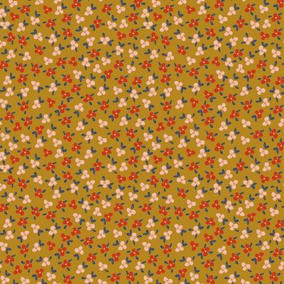 Jersey kleine bloemen, oker Jersey kleine bloemen, oker