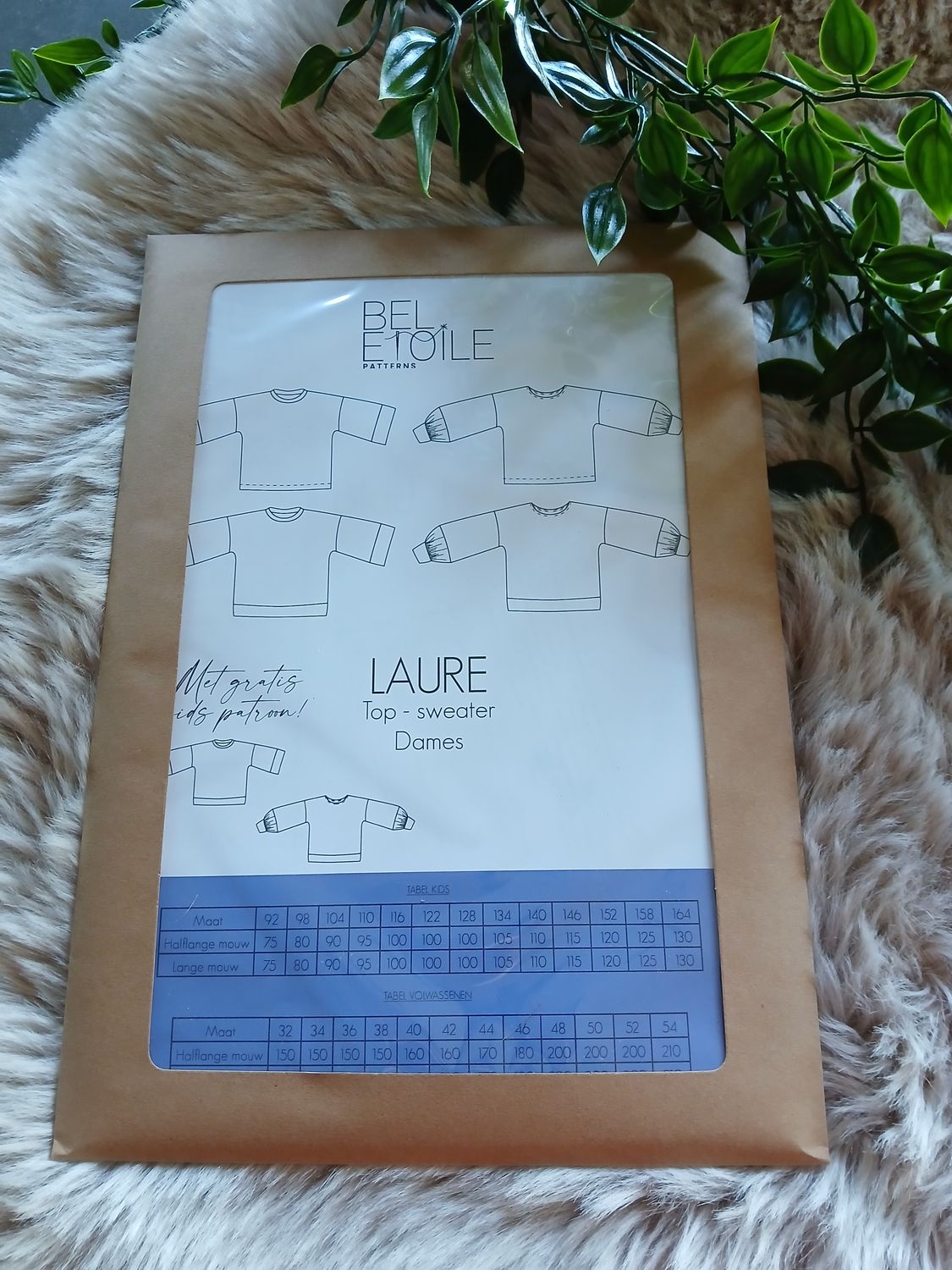 naaipatroon van Bel Etoile : Laure top/sweater dames + gratis  kinderen