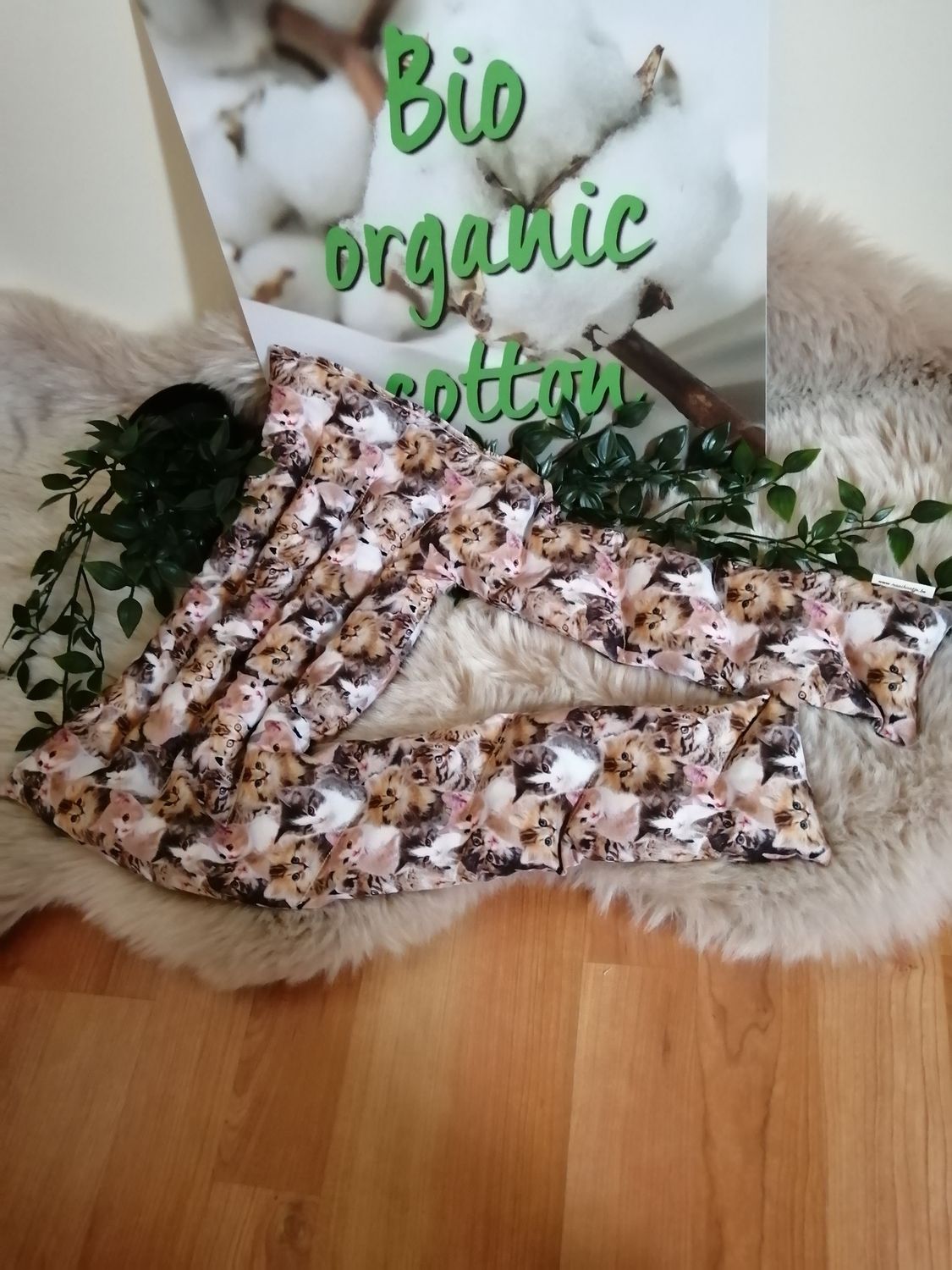 Handgemaakt Biologisch kersenpitkussen model Nek-Schouder