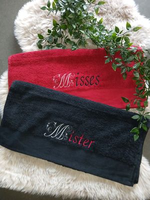 Handdoek met borduring.