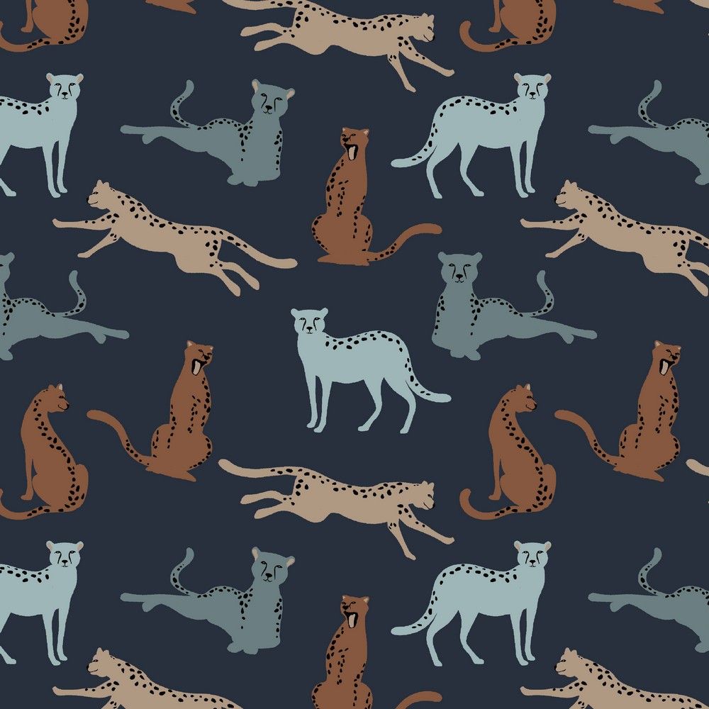 Soft sweat leopard, kleur navy.