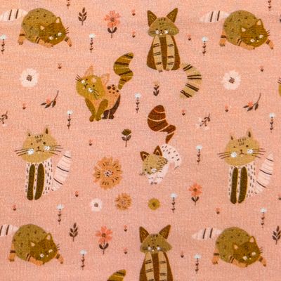 Jersey digital katten en bloemen Jersey digital katten en bloemen