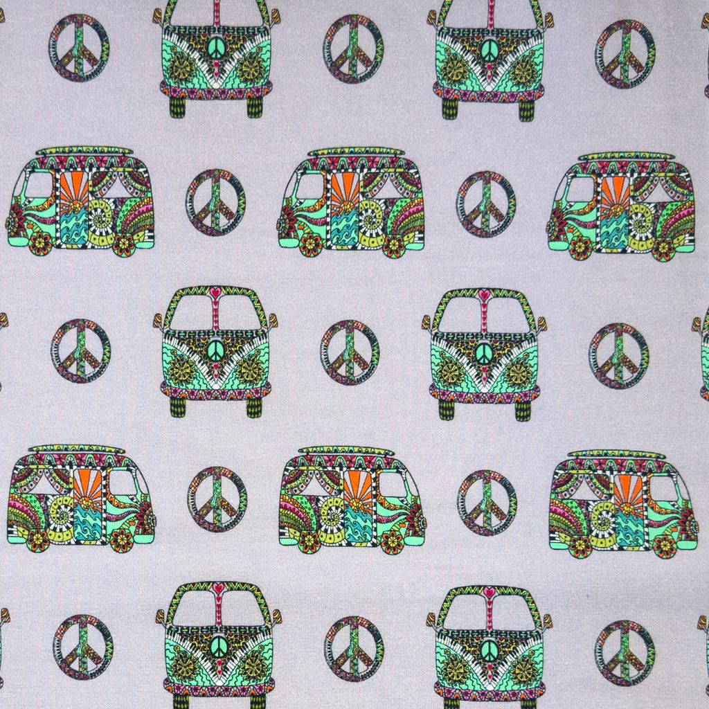 ​Jersey Volkswagen busjes peace and love, kleur grijs.