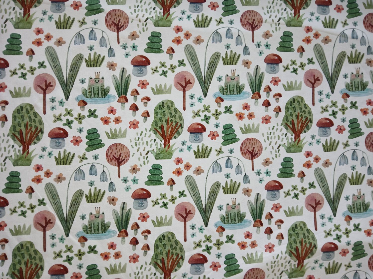 ​Jersey digital Happy frogs, kleur wit.