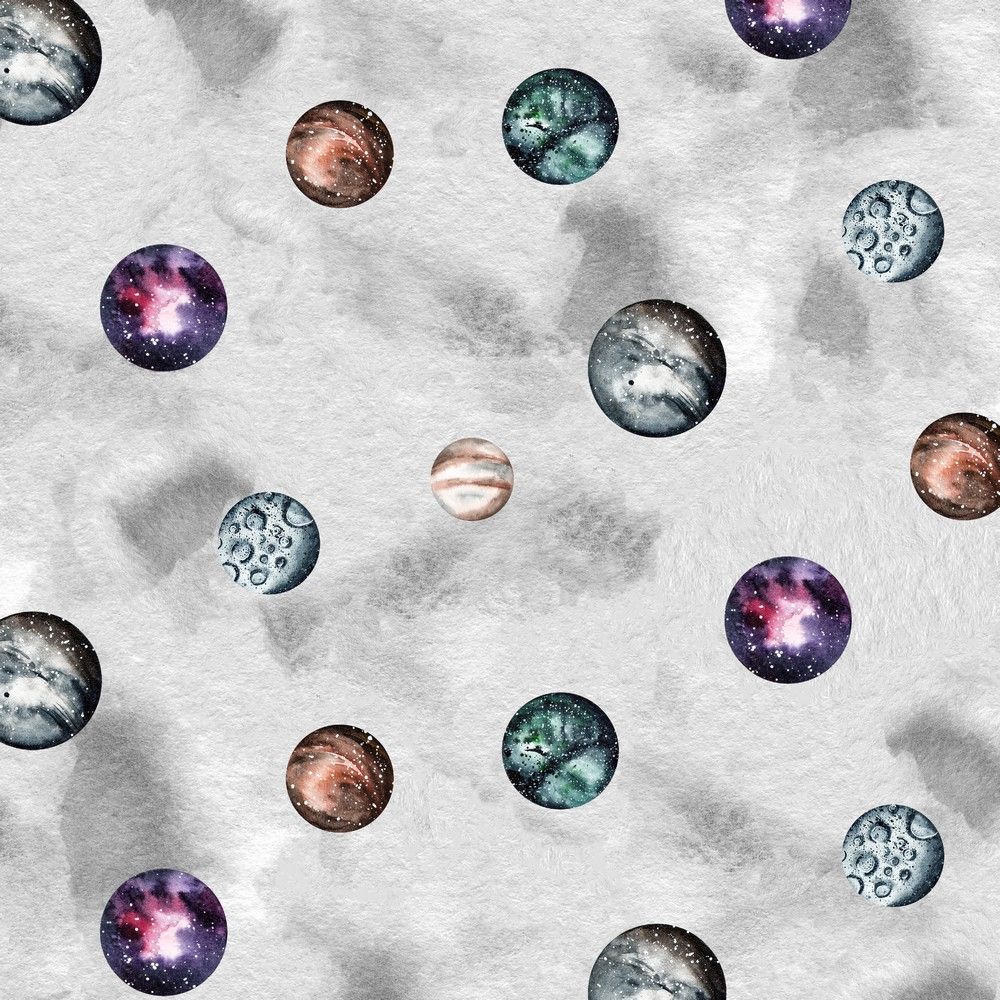 ​Poplin katoen digital space, kleur grey.