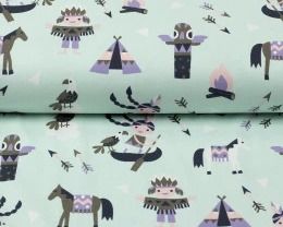 Jersey indianen vriendjes, licht groen (mint)