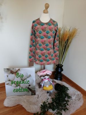 Longsleeve getailleerd met bladeren print.