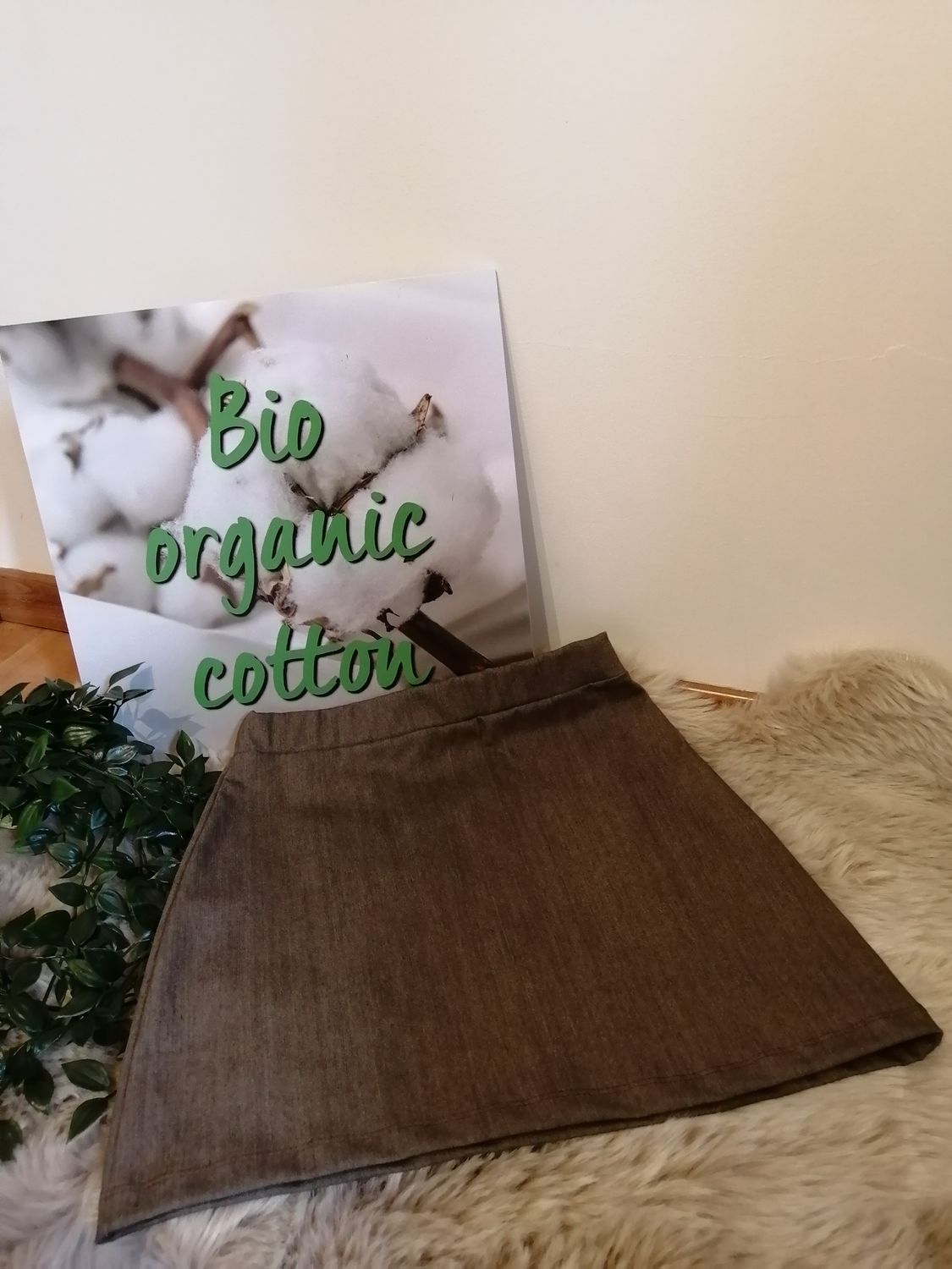 Jeansrok, kleur donkerbruin