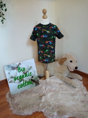 T-shirt met tractorprint