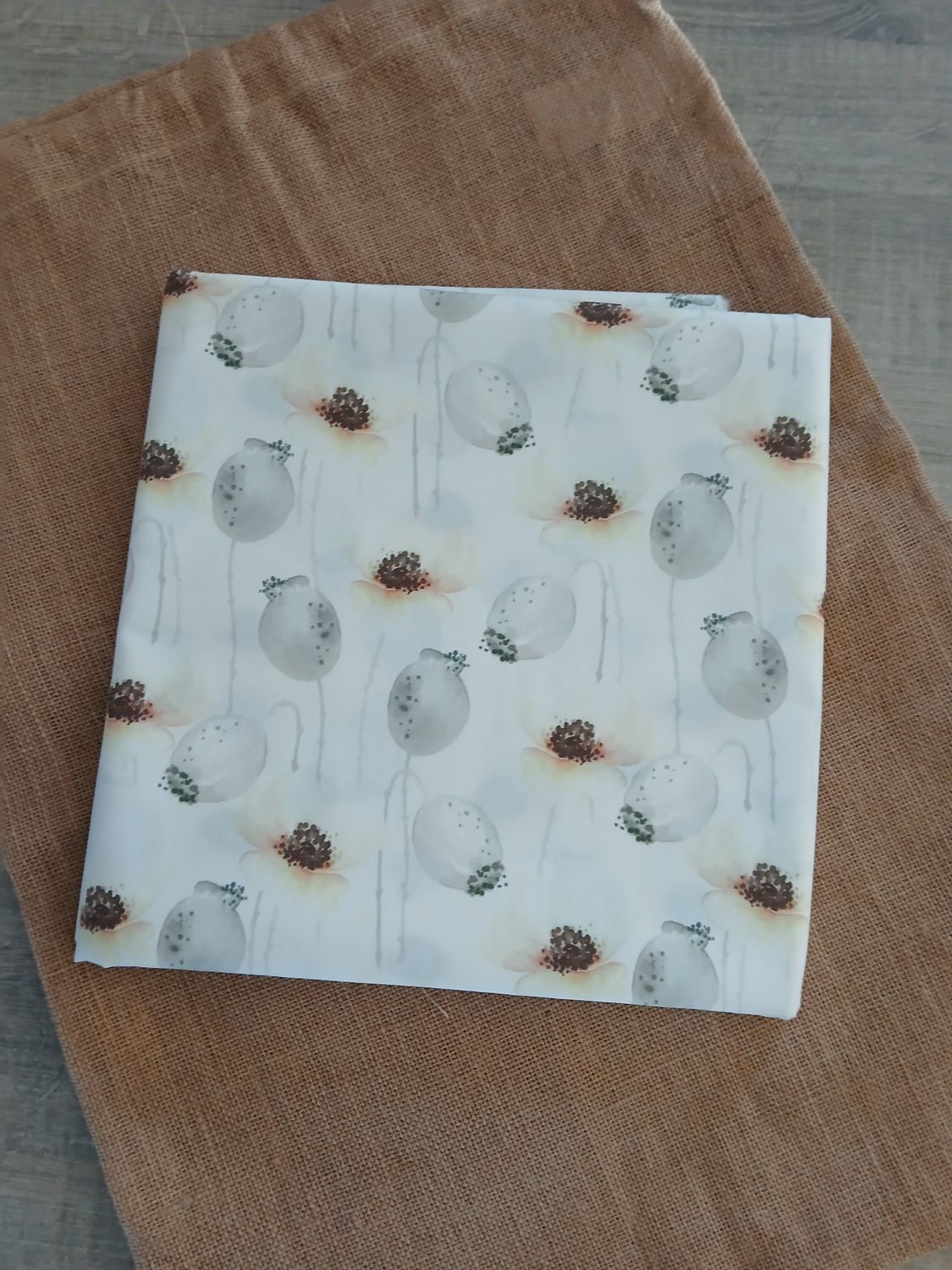 Poplin katoen digital Big flowers