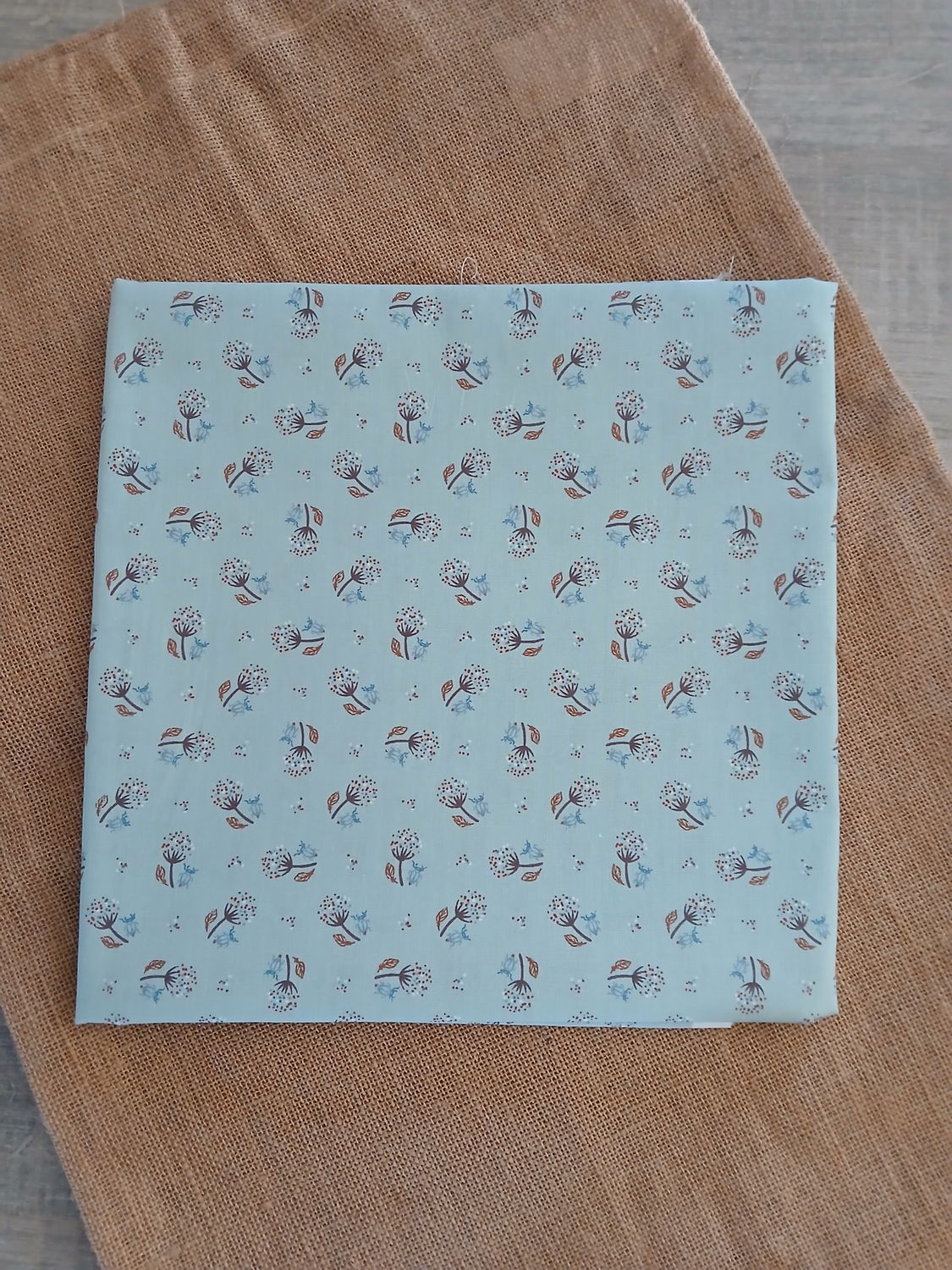 Poplin katoen digital paardenbloem, oud mint