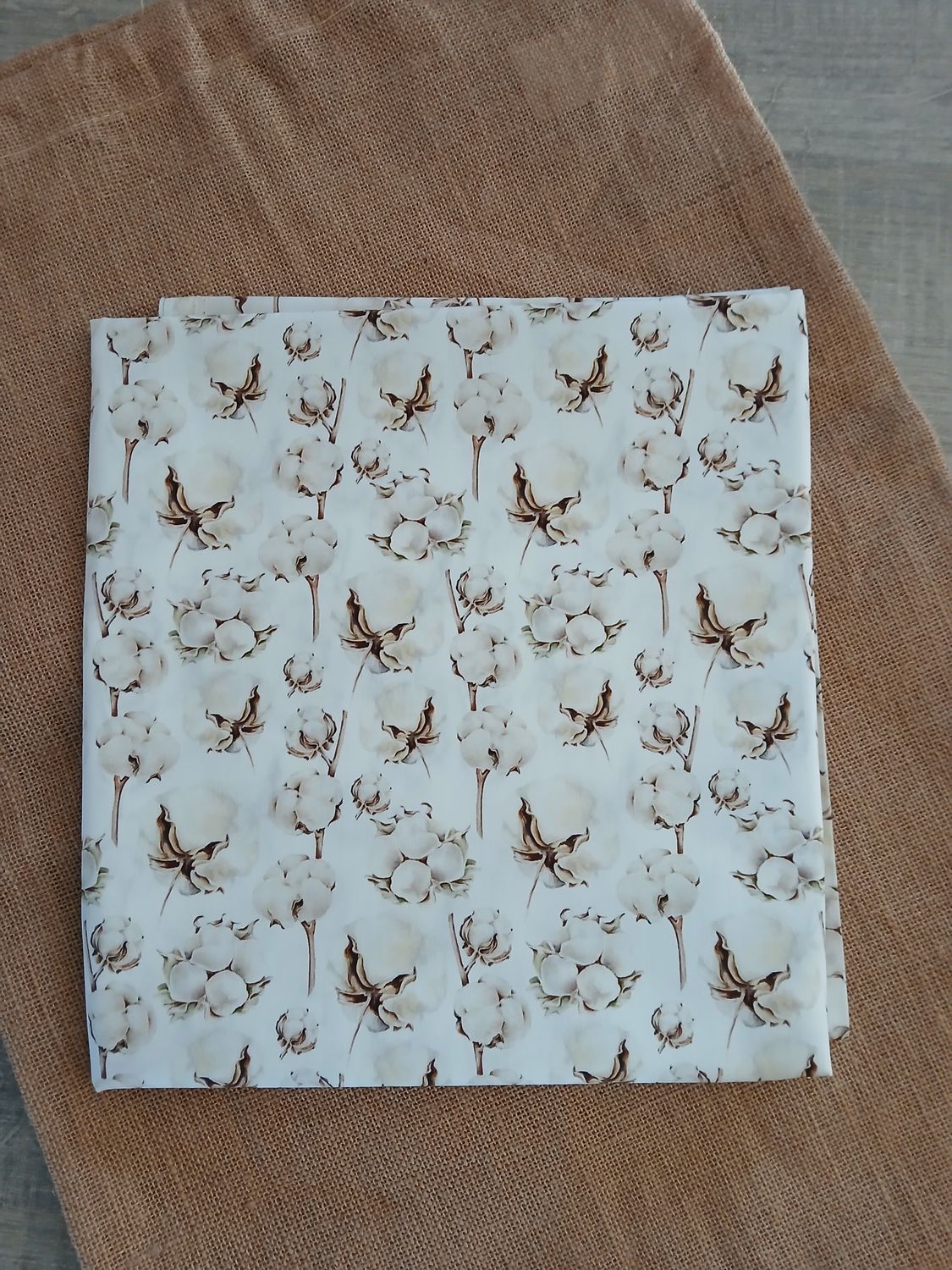 Poplin katoen digital Cotton flowers, cream