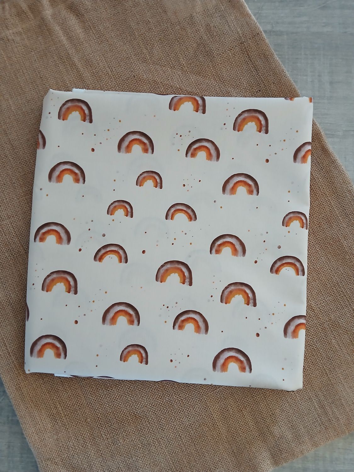 Poplin katoen digital regenboog.