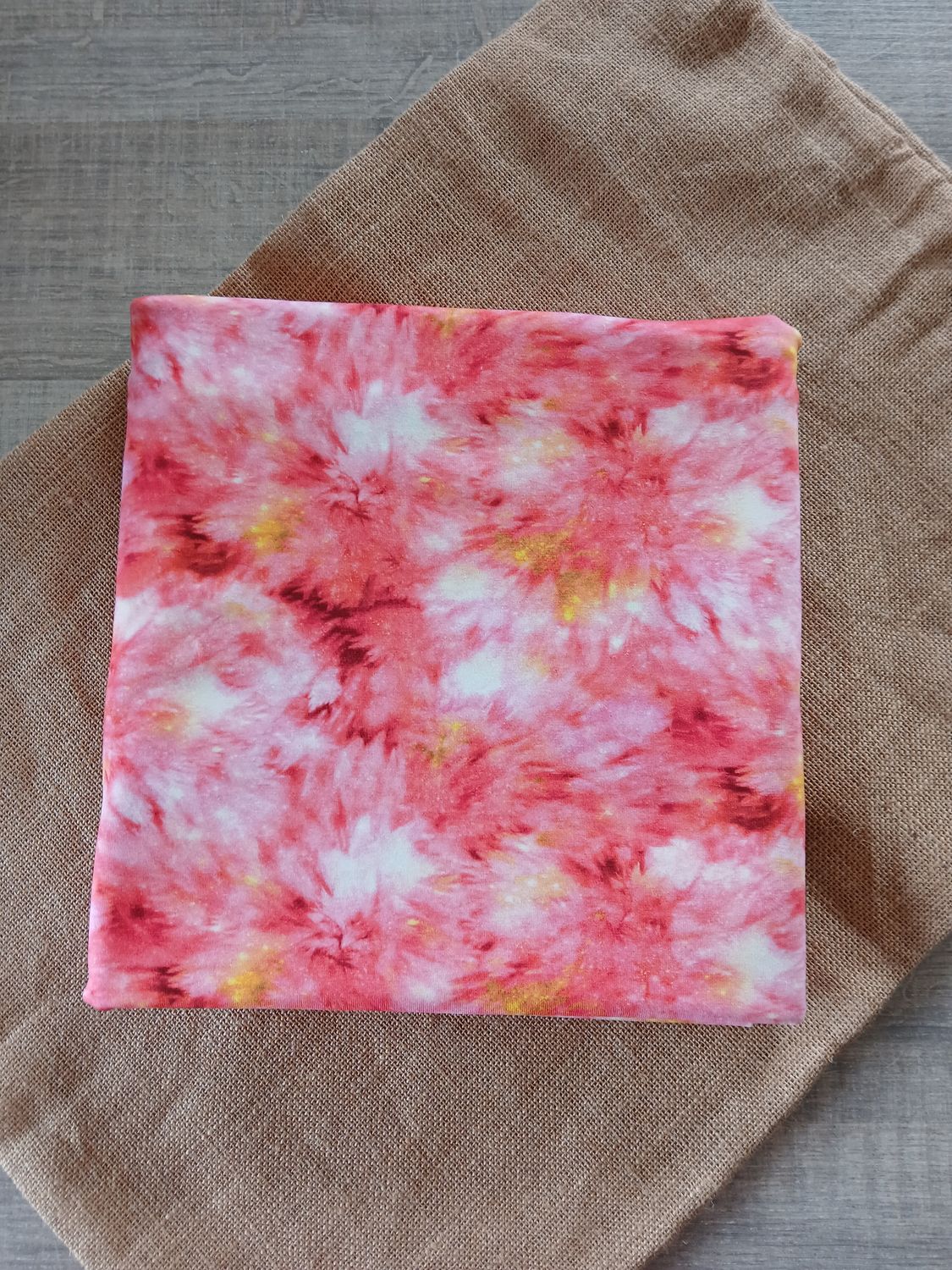 Jersey digital kleurige batik, coral