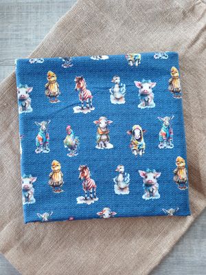 Jersey grappig geklede boerderijdieren, blauw
