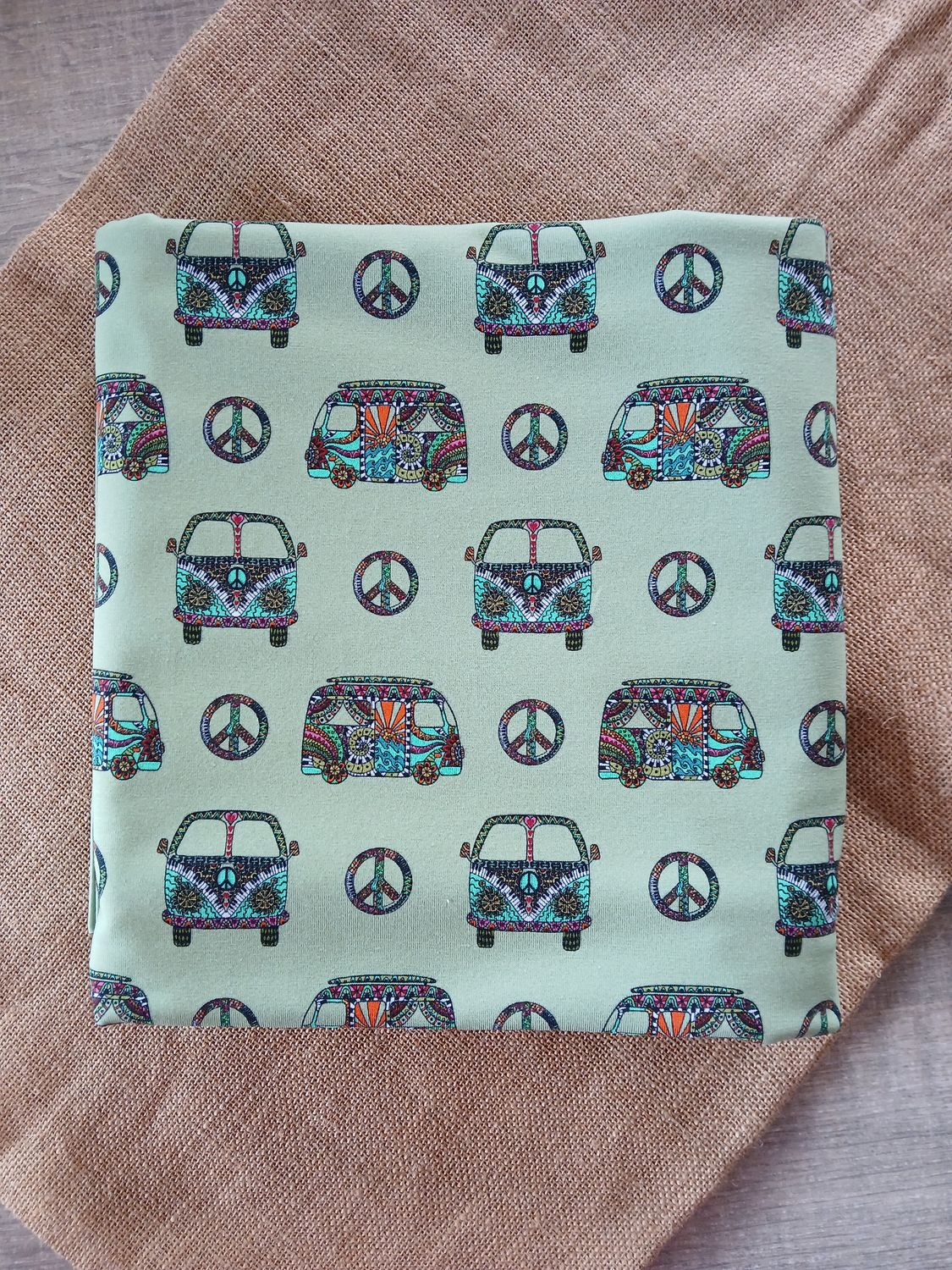 Jersey VW busje Peace and love, oudgroen