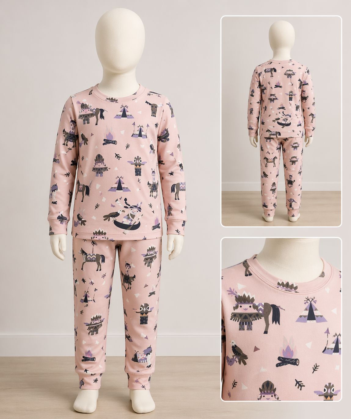 Naaipakket : Pyjama indianen, maat 122/140