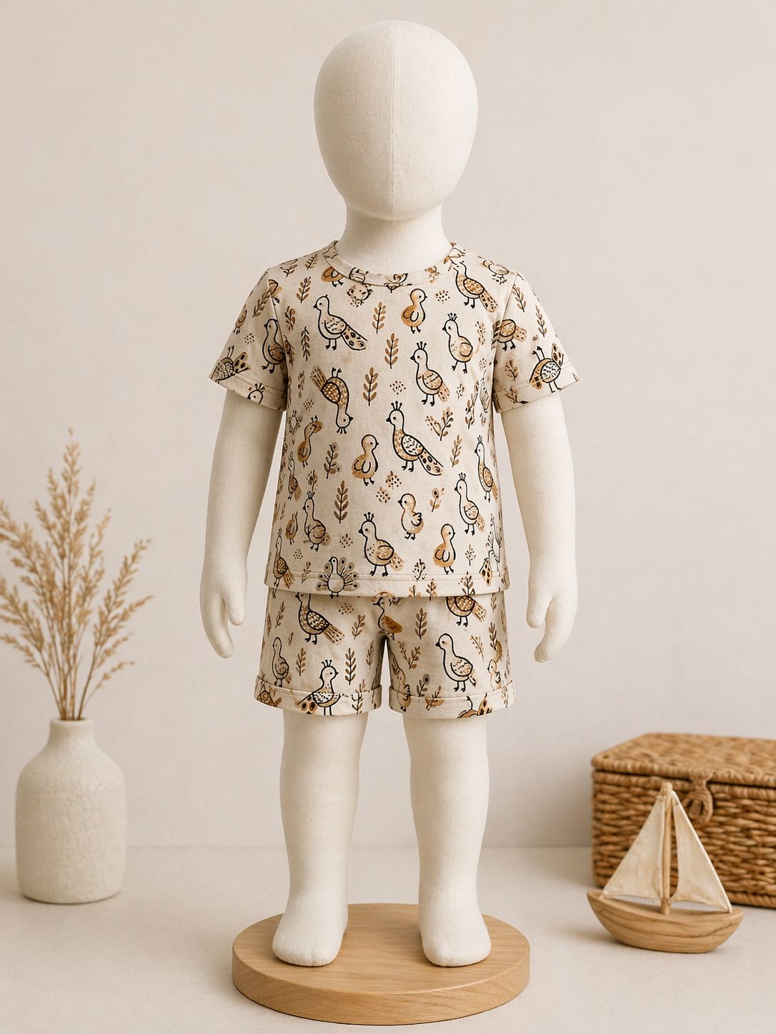 Naaipakket met vogels (pauwen), maat 80/116