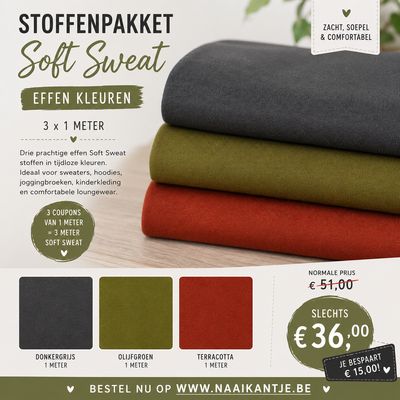 Stoffenpakket Bio Organic soft sweat katoen