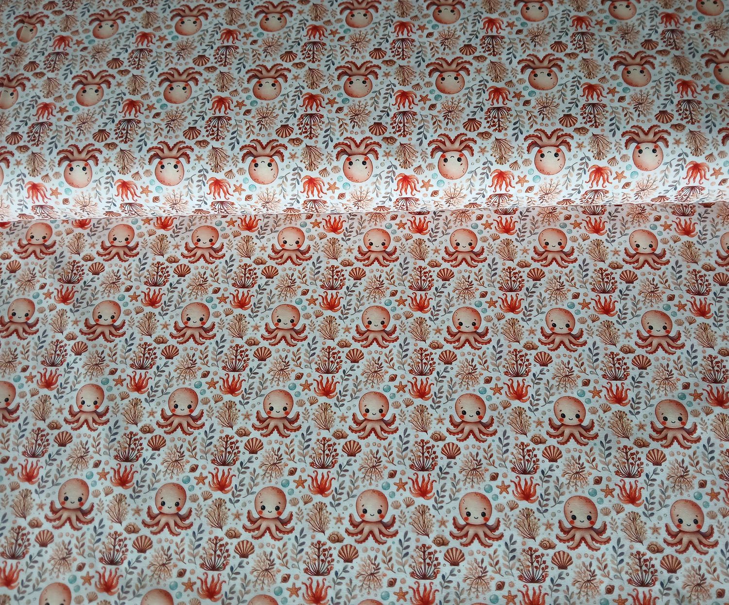 Poplin katoen digitaal Octopus.