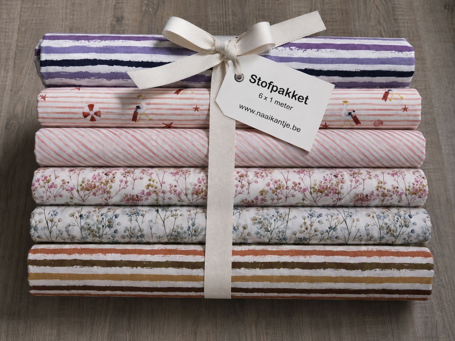 Poplin stoffenpakket : 6 x 1 meter