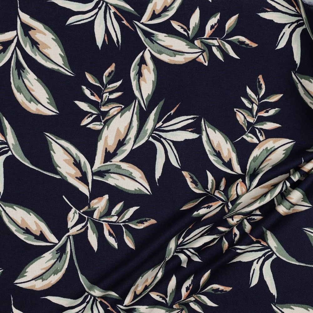 PRE ORDER : Canvas bladeren marineblauw