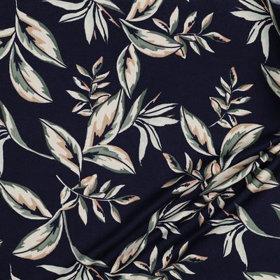 PRE ORDER : Canvas bladeren marineblauw