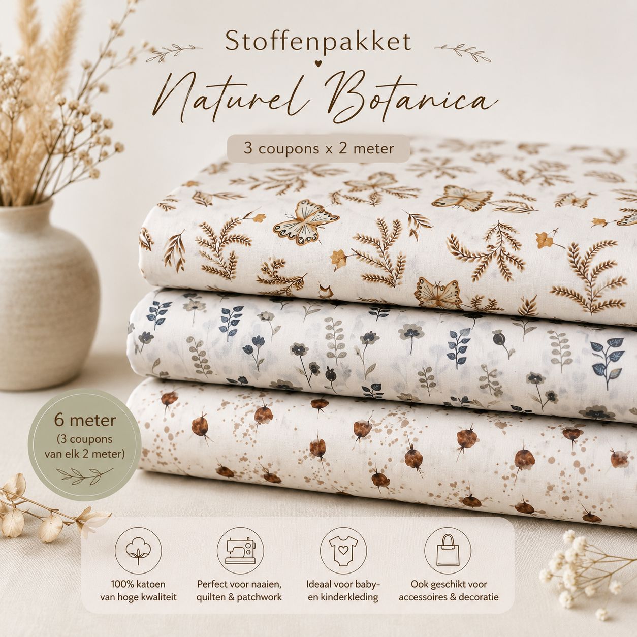 Stoffenpakket Botanica Poplin katoen