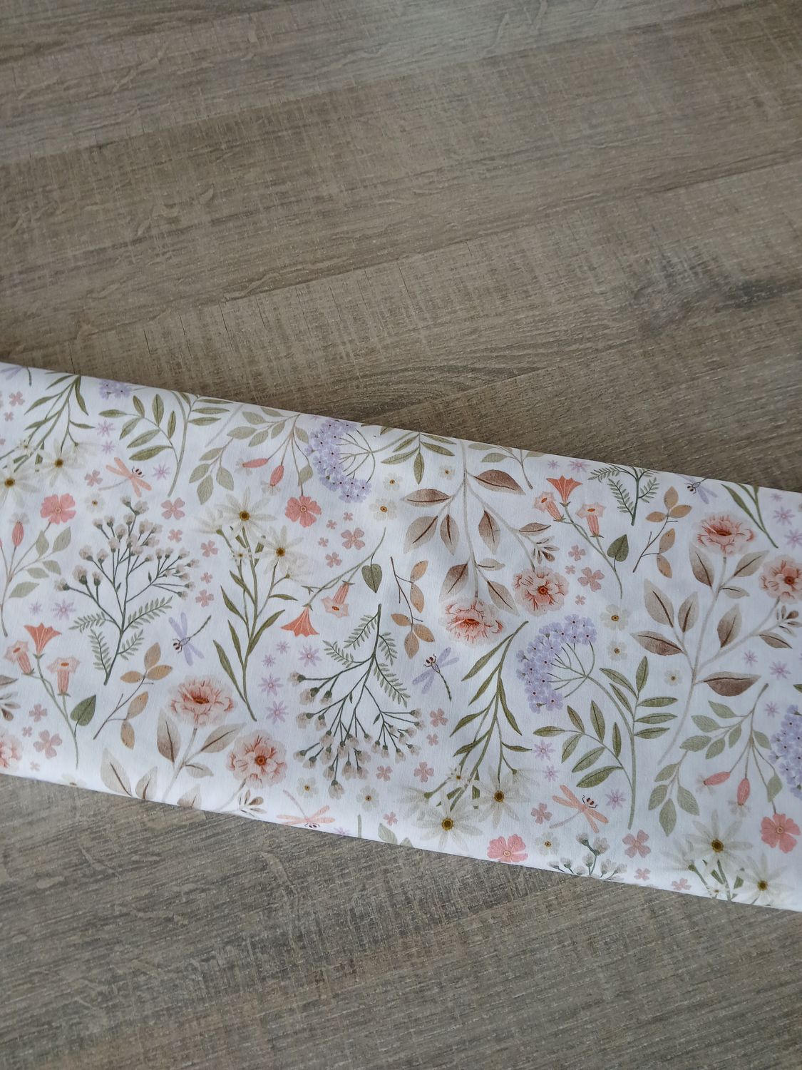 Poplin katoen digital fijne bloemen, wit