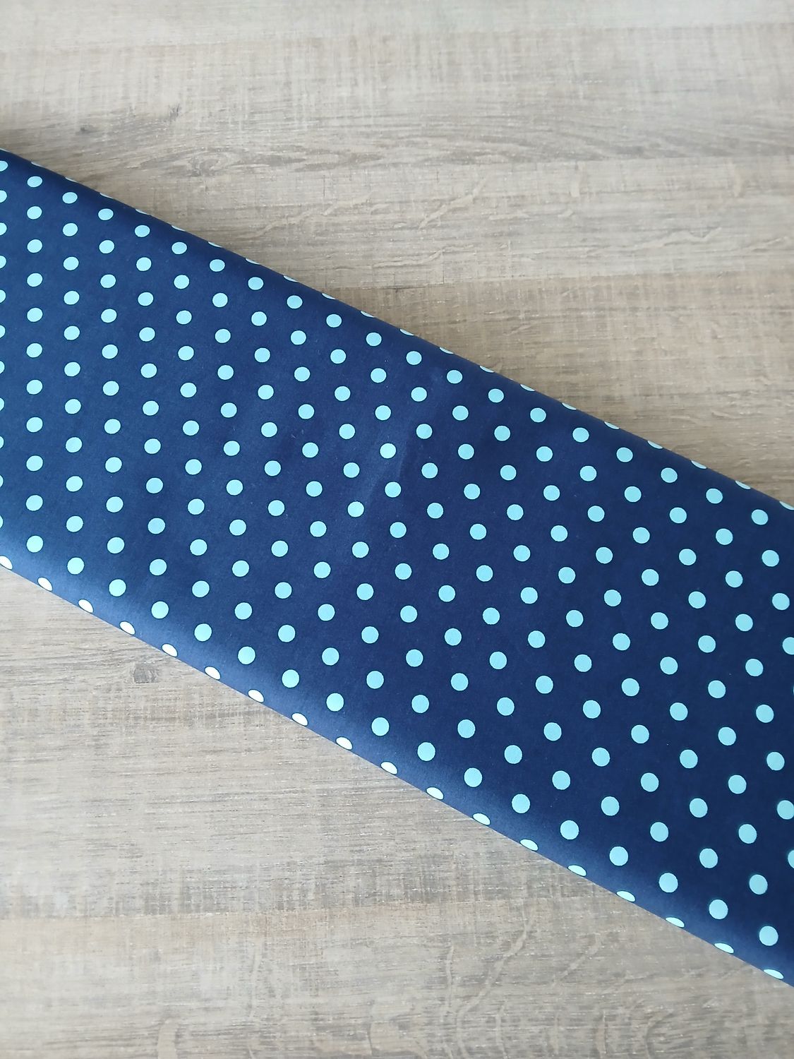Katoen stippen, blauw/mintgroen