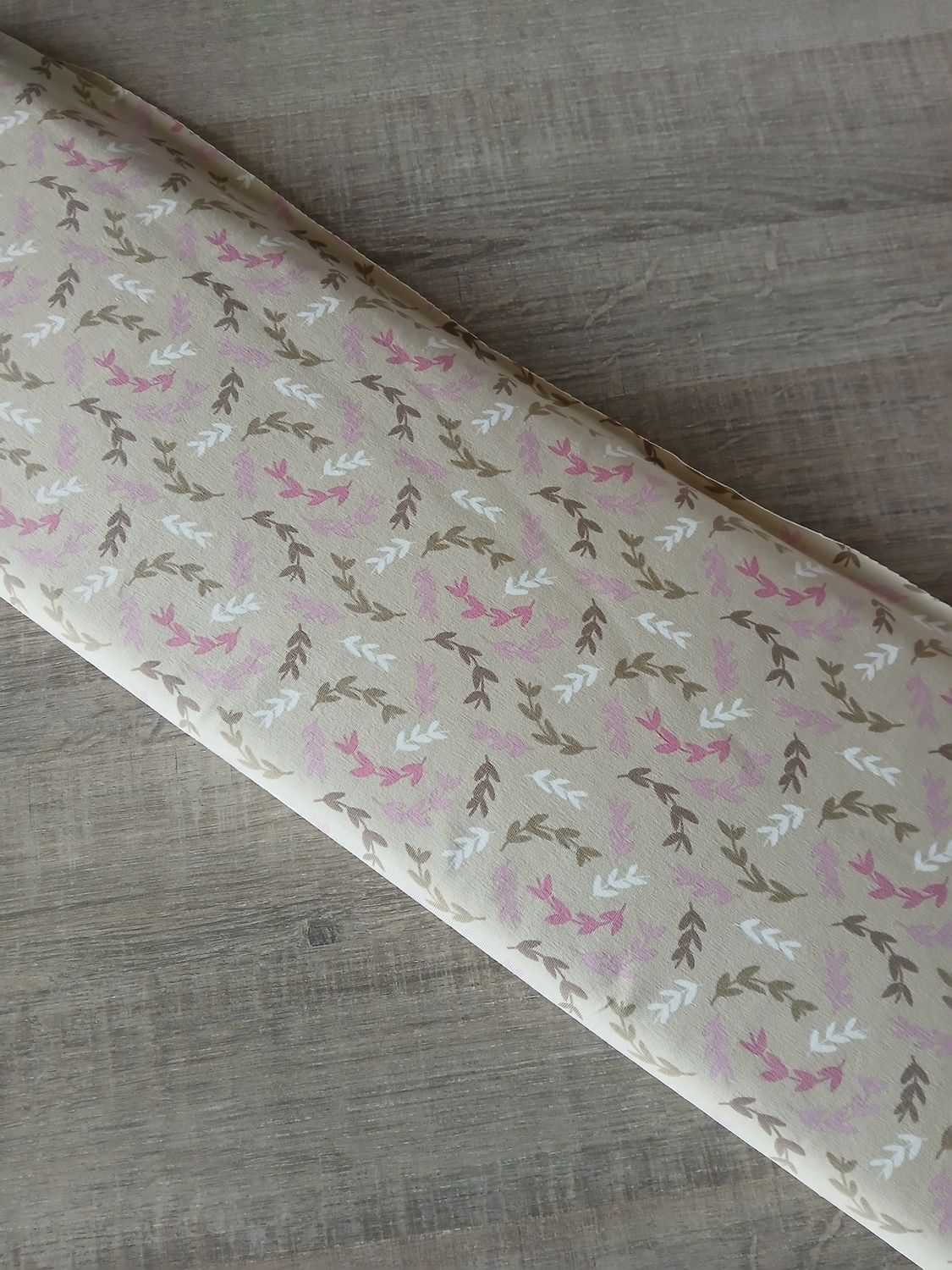 Jersey bladeren, licht beige