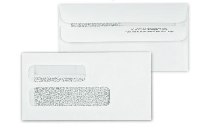 Double Window  Mailing Envelopes + Self Seal  + Confidential ( 8.3/4  inch x 3.3/4  inch  inches)
