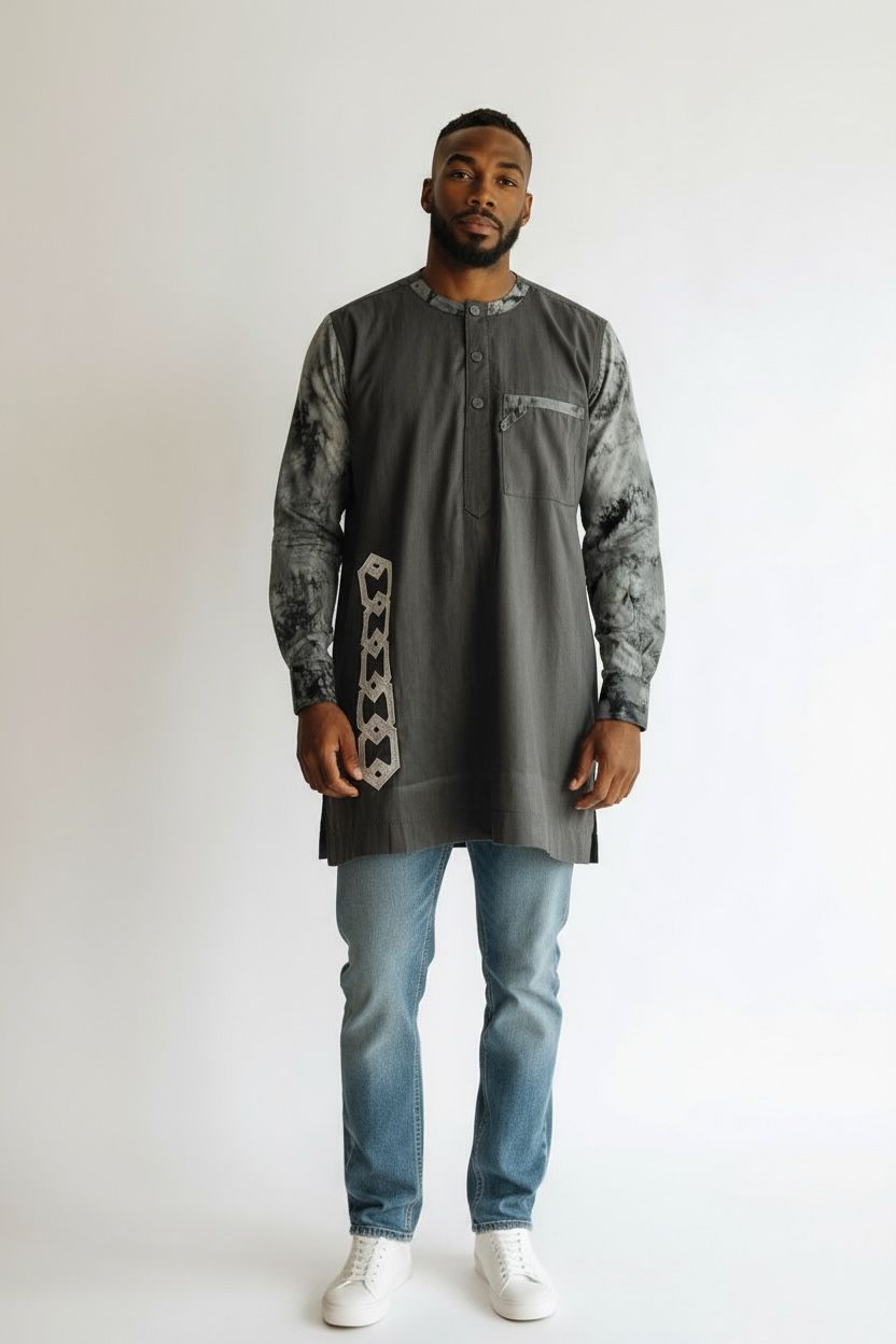 Chemise grise manches longues