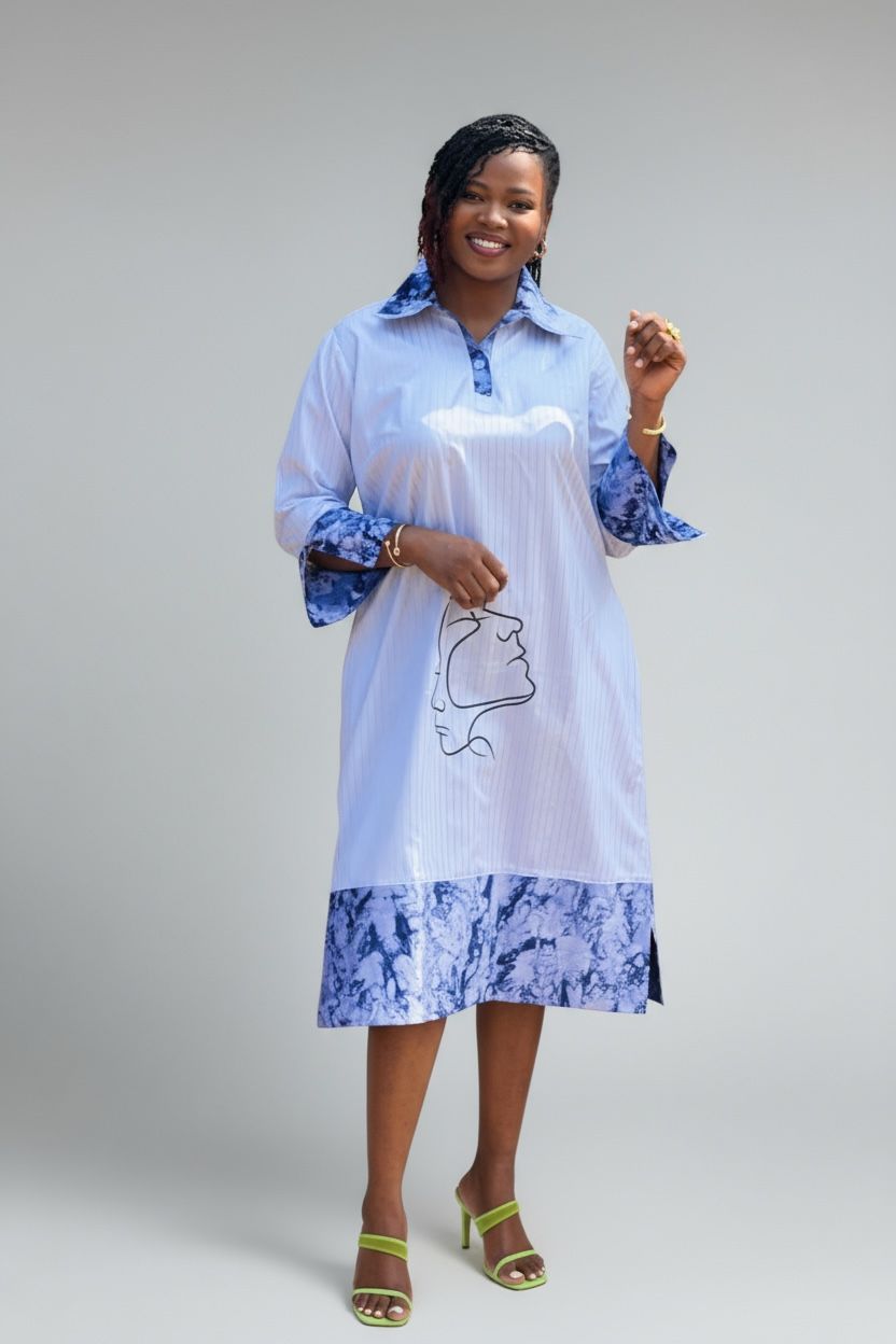 Robe longue bleu ciel