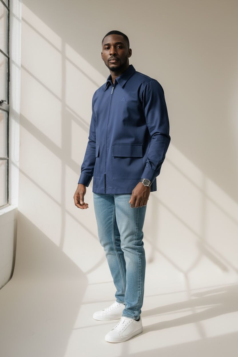 Chemise bleu à fermeture