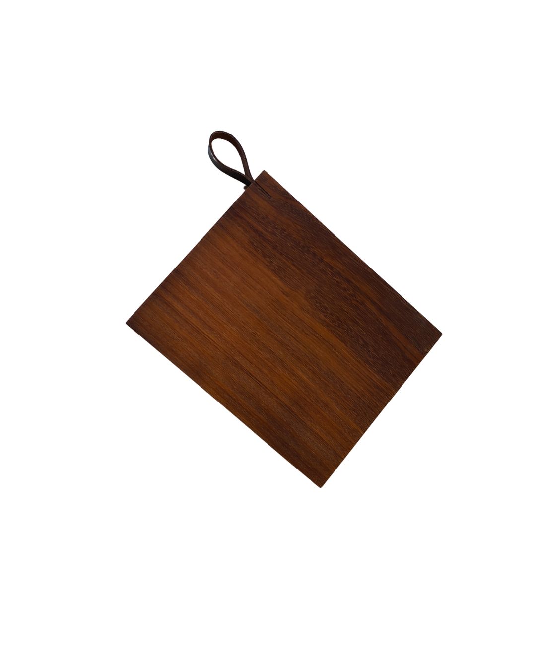 Tagliere in Legno di Iroko e manico in Pelle